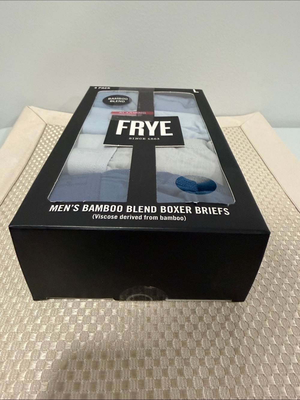 FRYE Blue Gray FlyβFront Bamboo Blend Boxer Briefs Pack of 4 - Picture 15 of 15
